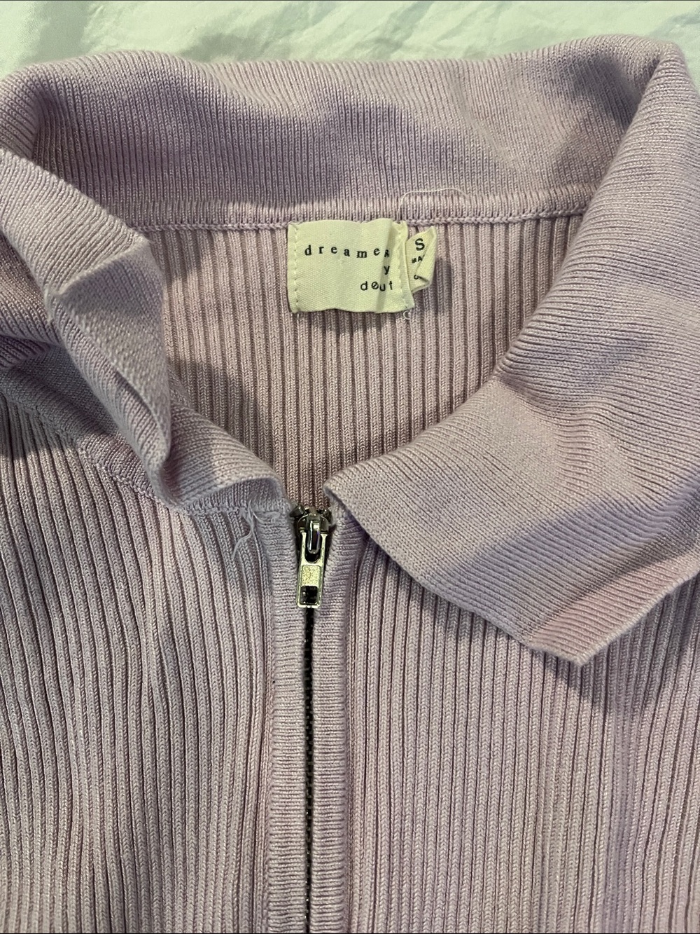 Tilly's Lilac Ribbed Zip-Front Jacket - Picture 3 of 4